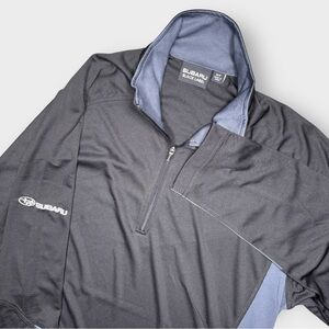 Subaru Black Label Men’s‎ S 1/4 Zip Performance Shirt Black Gray Logo